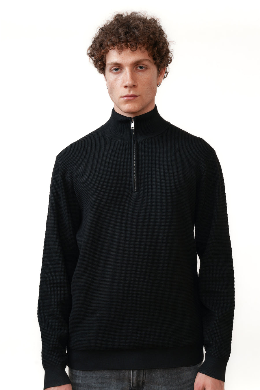 The Caspian Halfzip Zwart