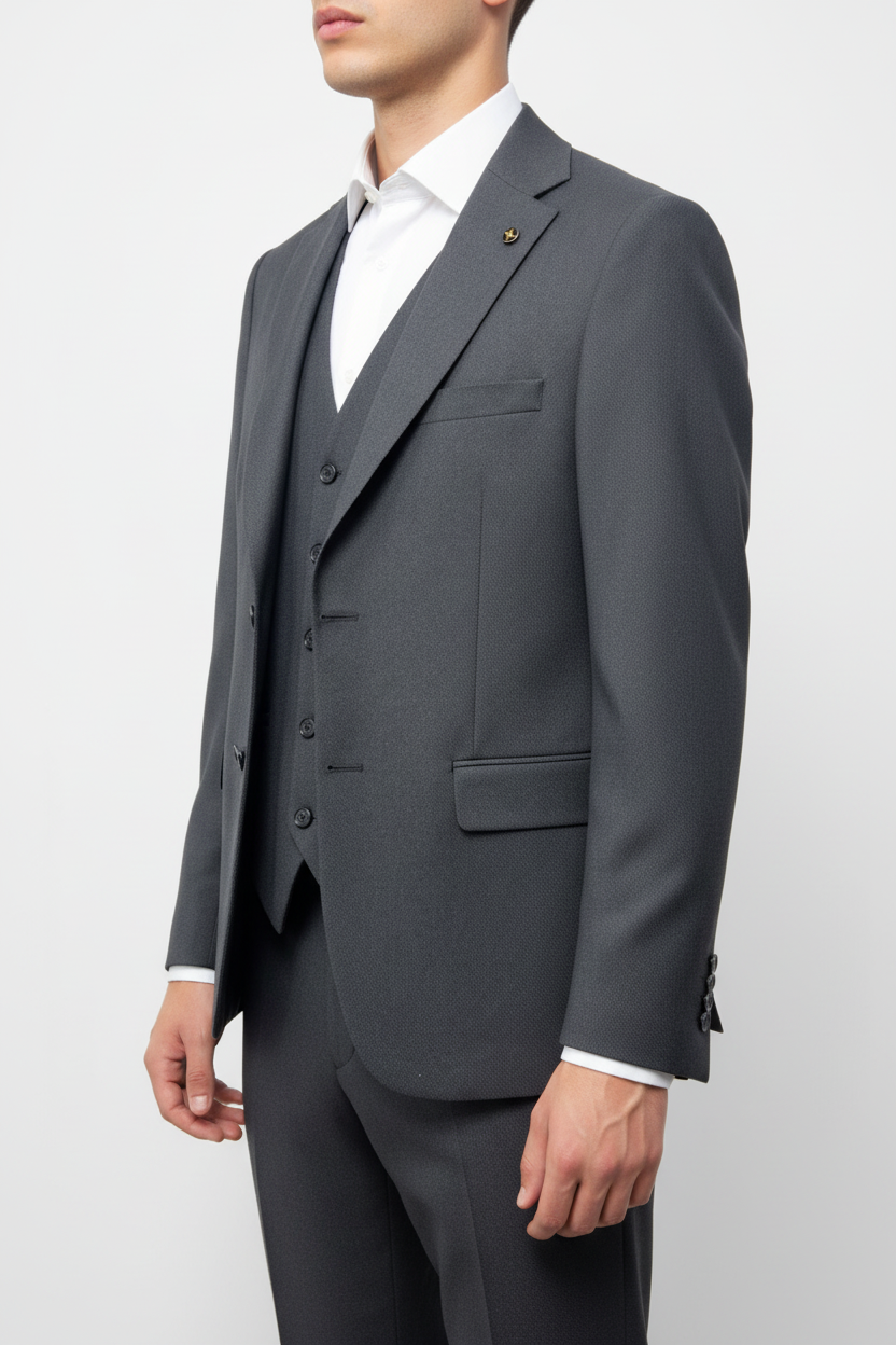 Alverino Driedelig Pak Antraciet