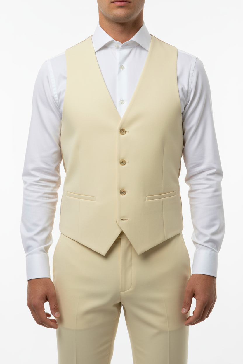 Alberto Three-piece Suit Cream