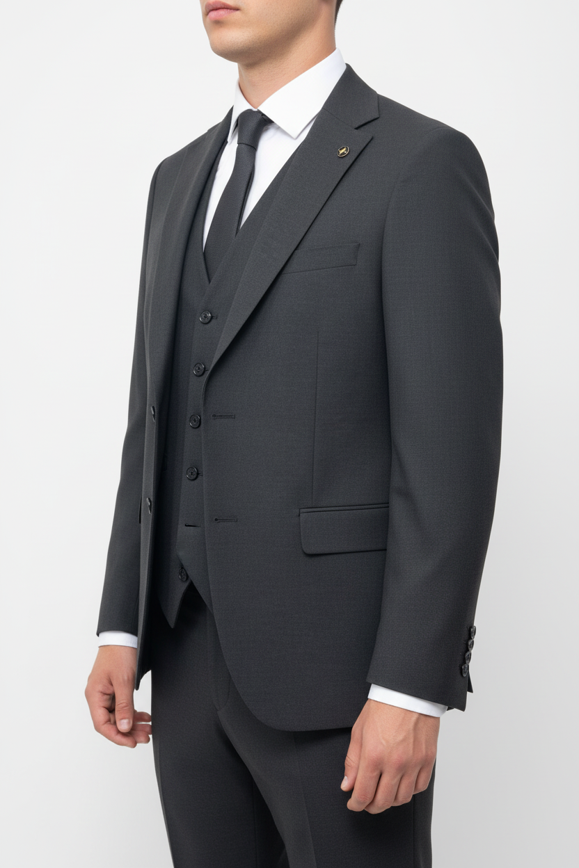 Lorenzo Driedelig Pak Antraciet