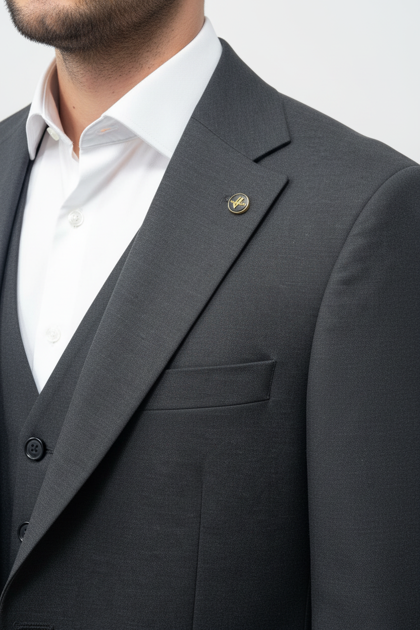 Lorenzo Driedelig Pak Antraciet