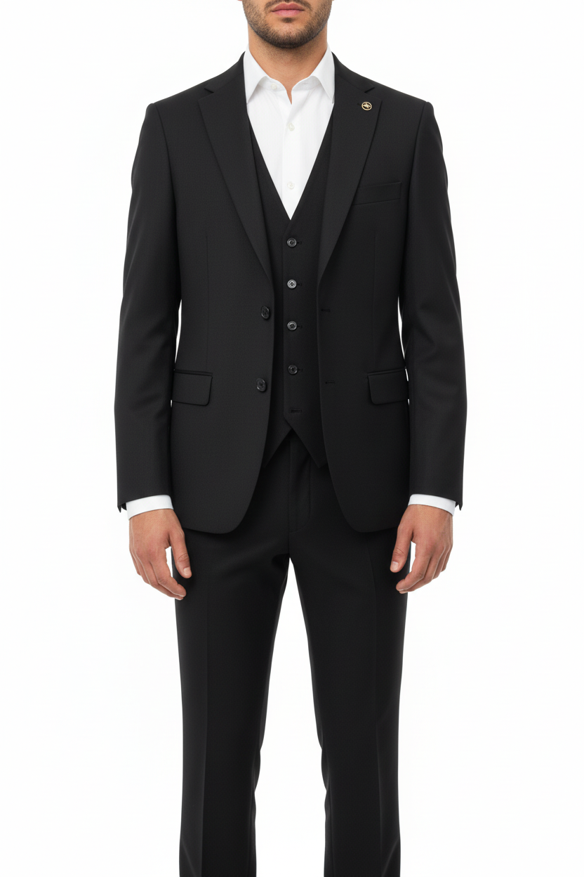 Sartoria Driedelig Pak Zwart