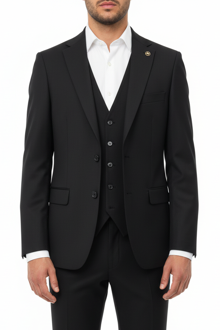 Sartoria Driedelig Pak Zwart