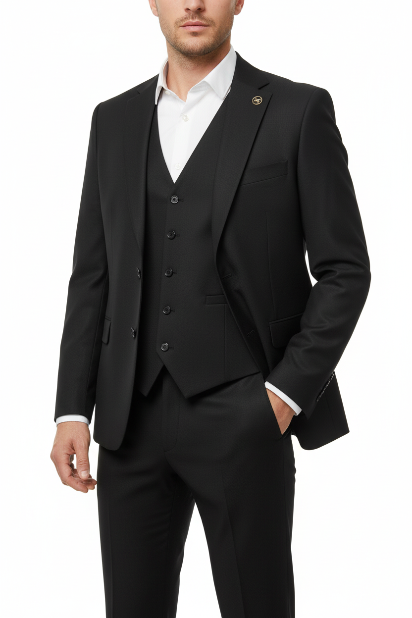 Sartoria Driedelig Pak Zwart