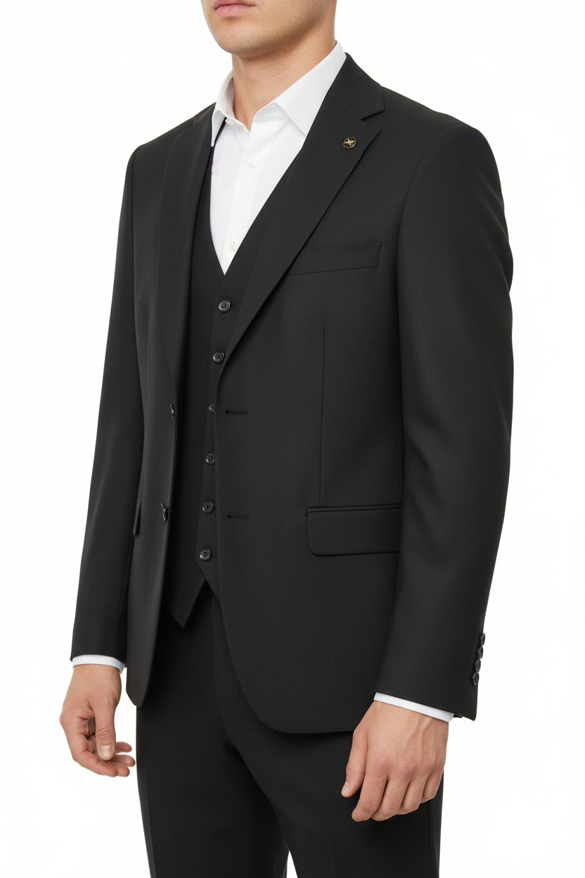 Sartoria Driedelig Pak Zwart