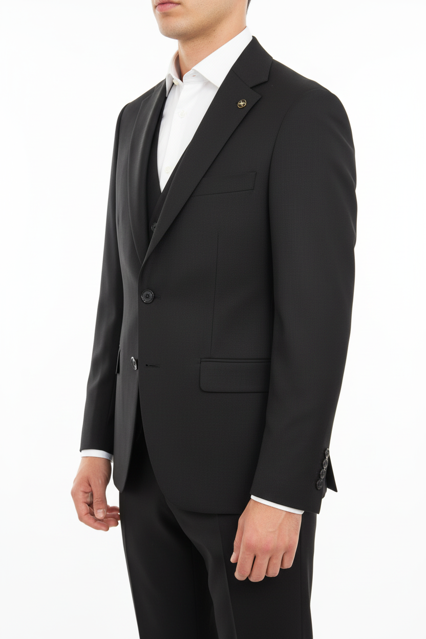 Sartoria Driedelig Pak Zwart