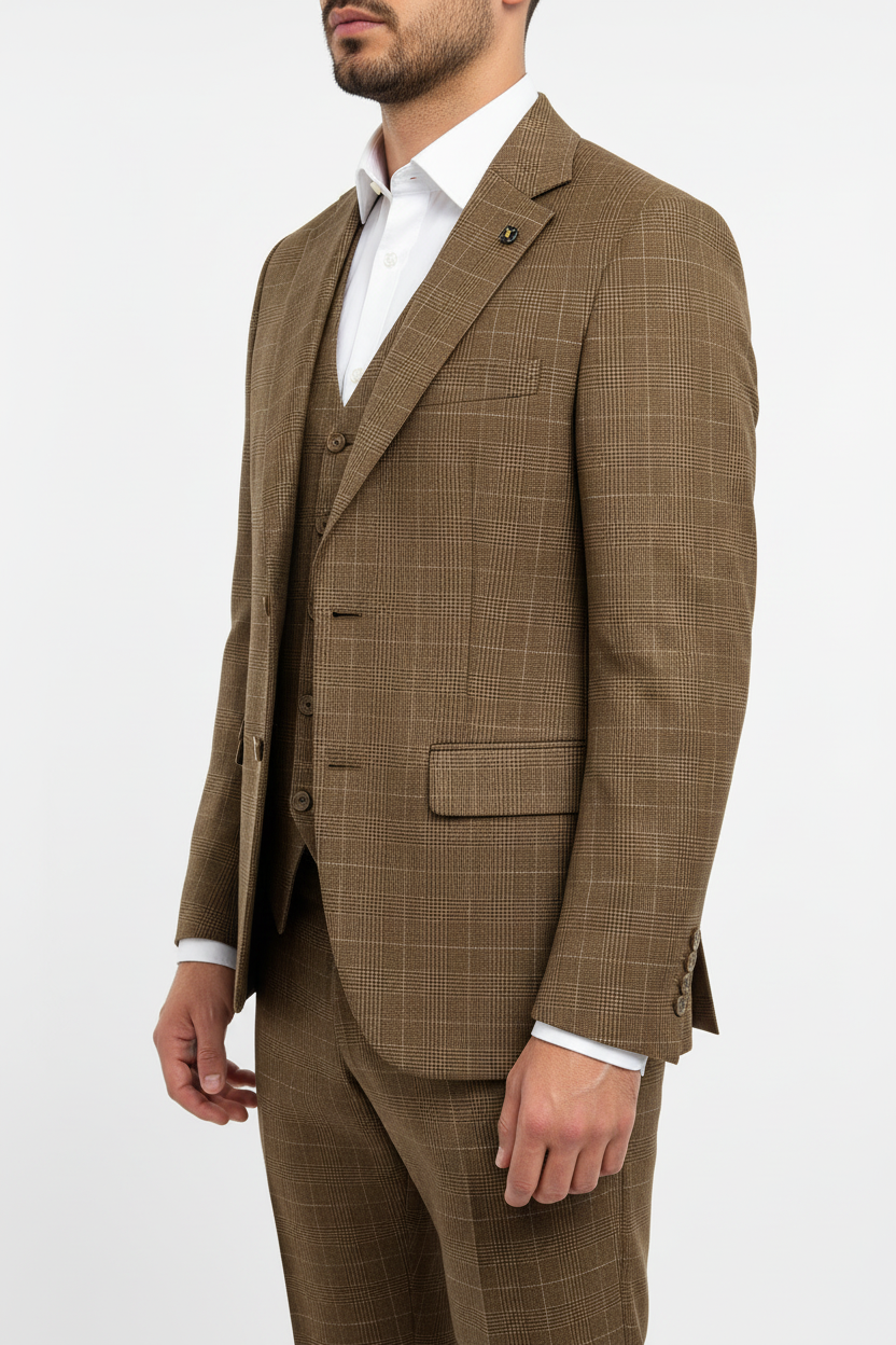 Napoli Driedelig Pak Bruin