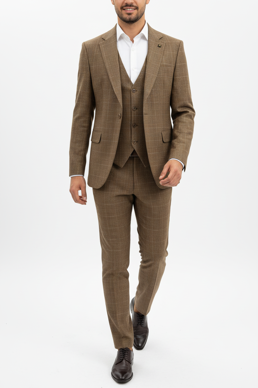 Napoli Driedelig Pak Bruin