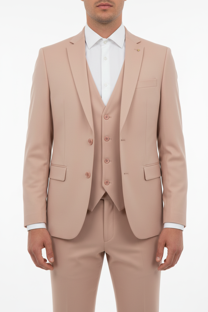 Monaco Three-piece Suit Salmon