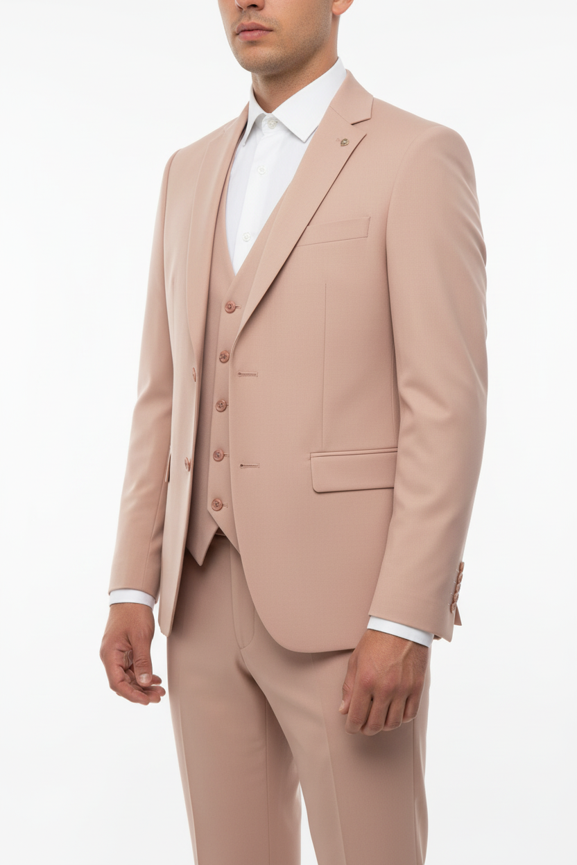 Monaco Three-piece Suit Salmon