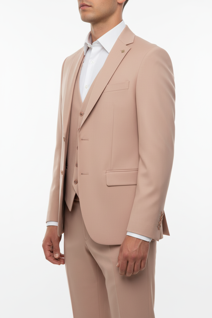Monaco Three-piece Suit Salmon