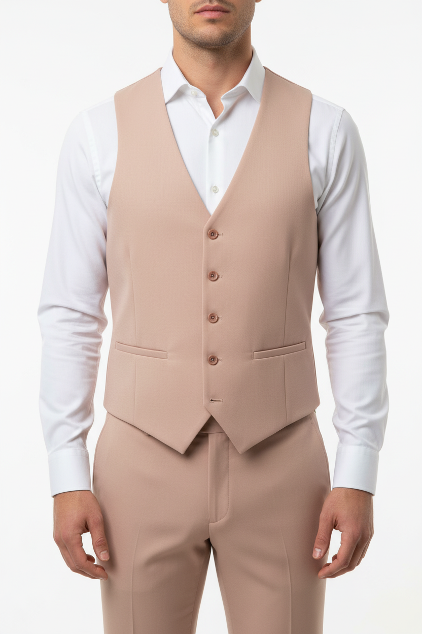 Monaco Three-piece Suit Salmon