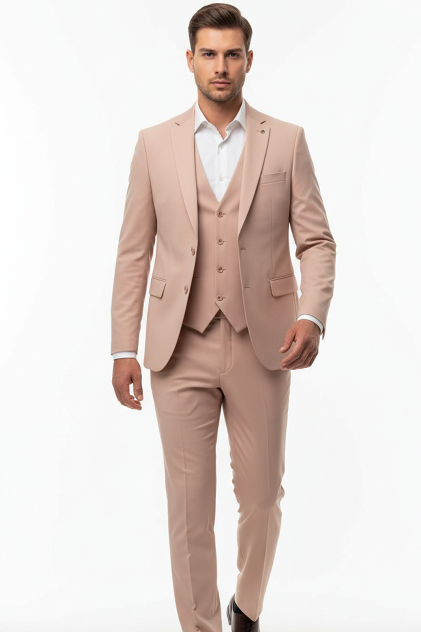 Monaco Three-piece Suit Salmon