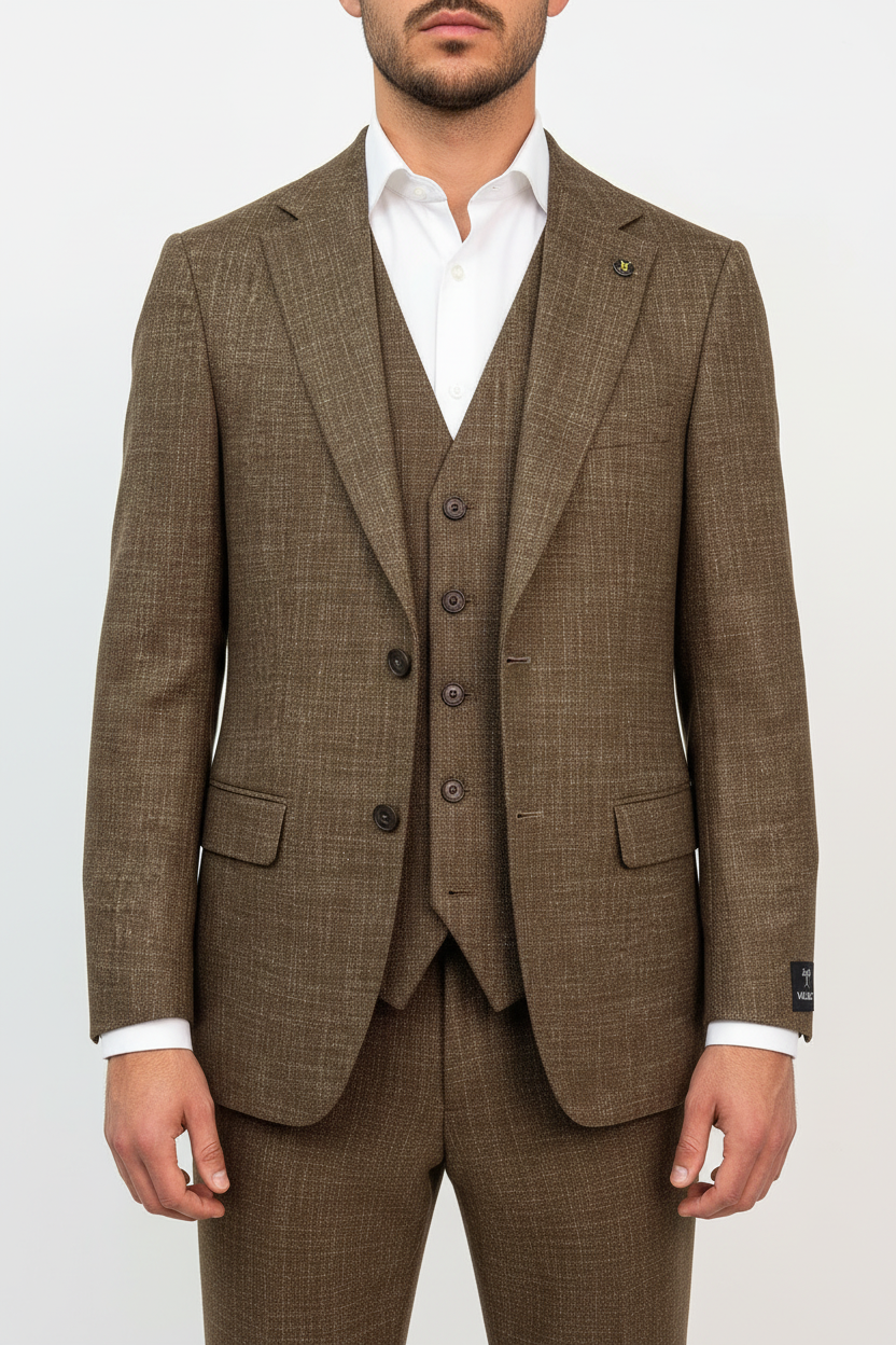 Raffaele Driedelig Pak Taupe