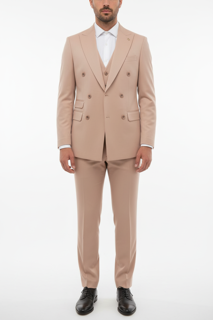 Monaco Double Breasted Suit Salmon