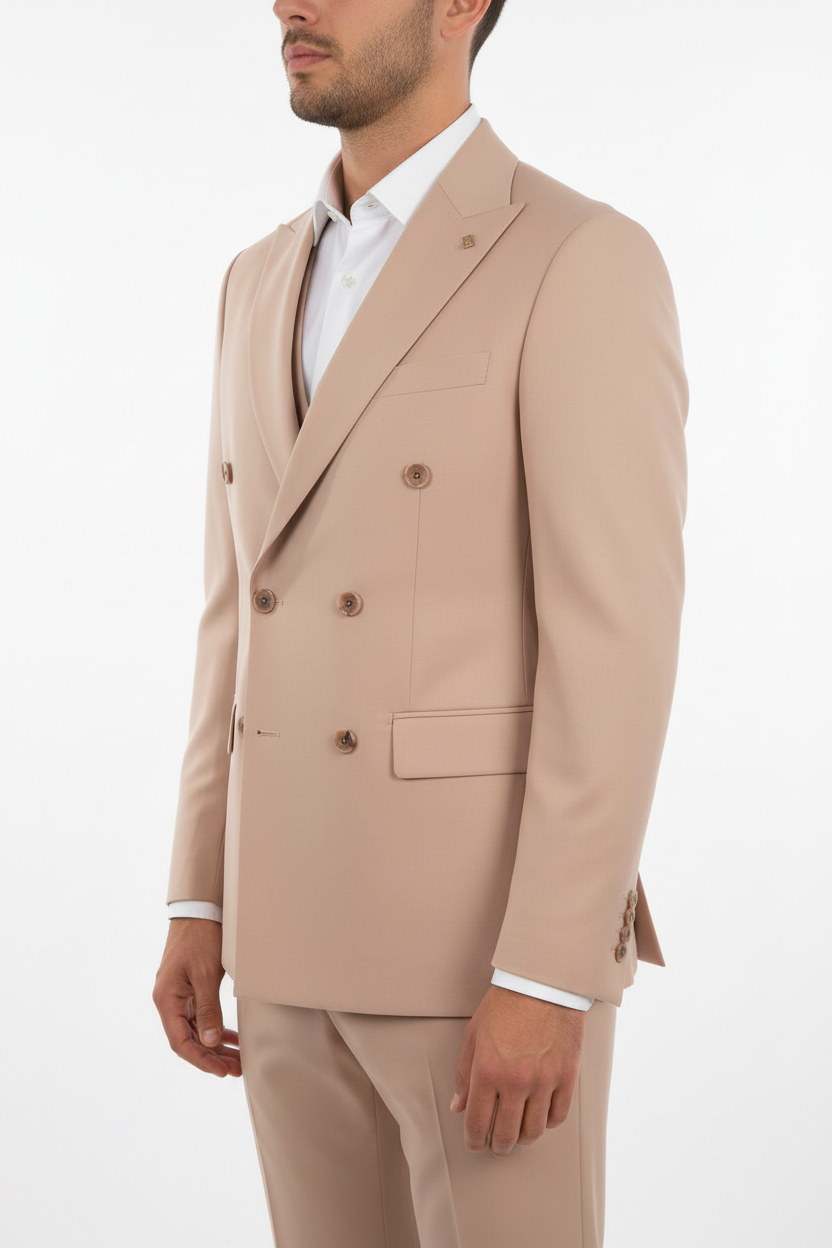 Monaco Double Breasted Suit Salmon