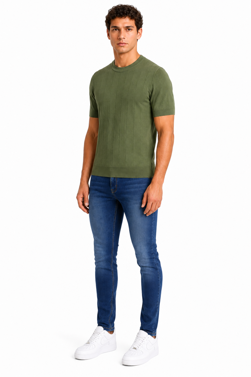 Capri set Jeans & Tshirt | Groen & Donker Blauw