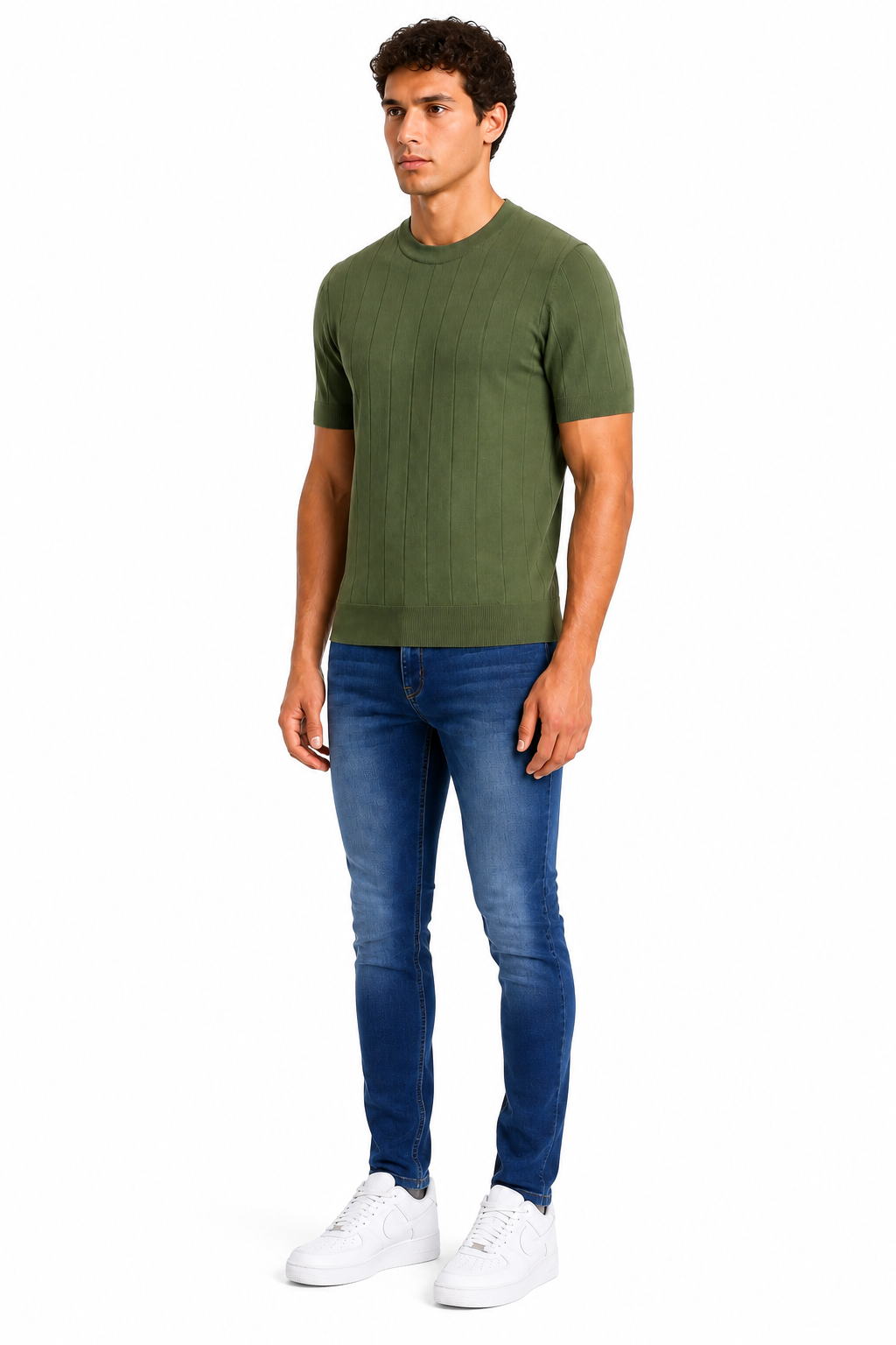 Capri set Jeans & Tshirt | Groen & Donker Blauw