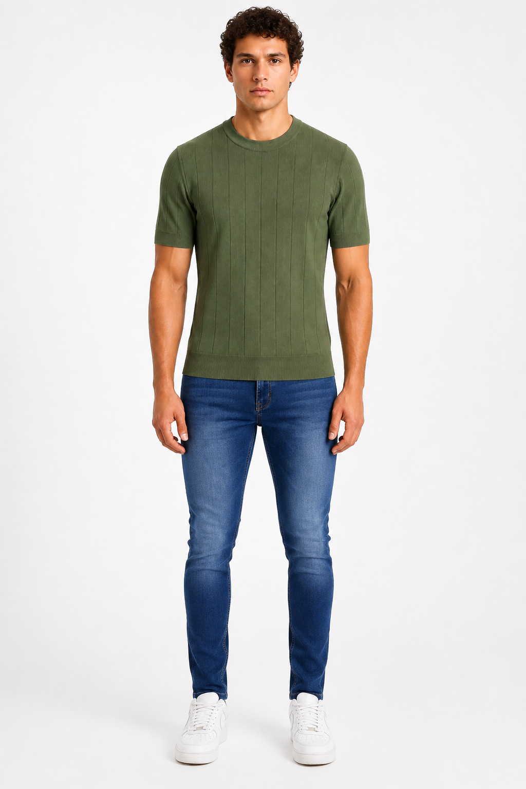 Capri set Jeans & Tshirt | Groen & Donker Blauw
