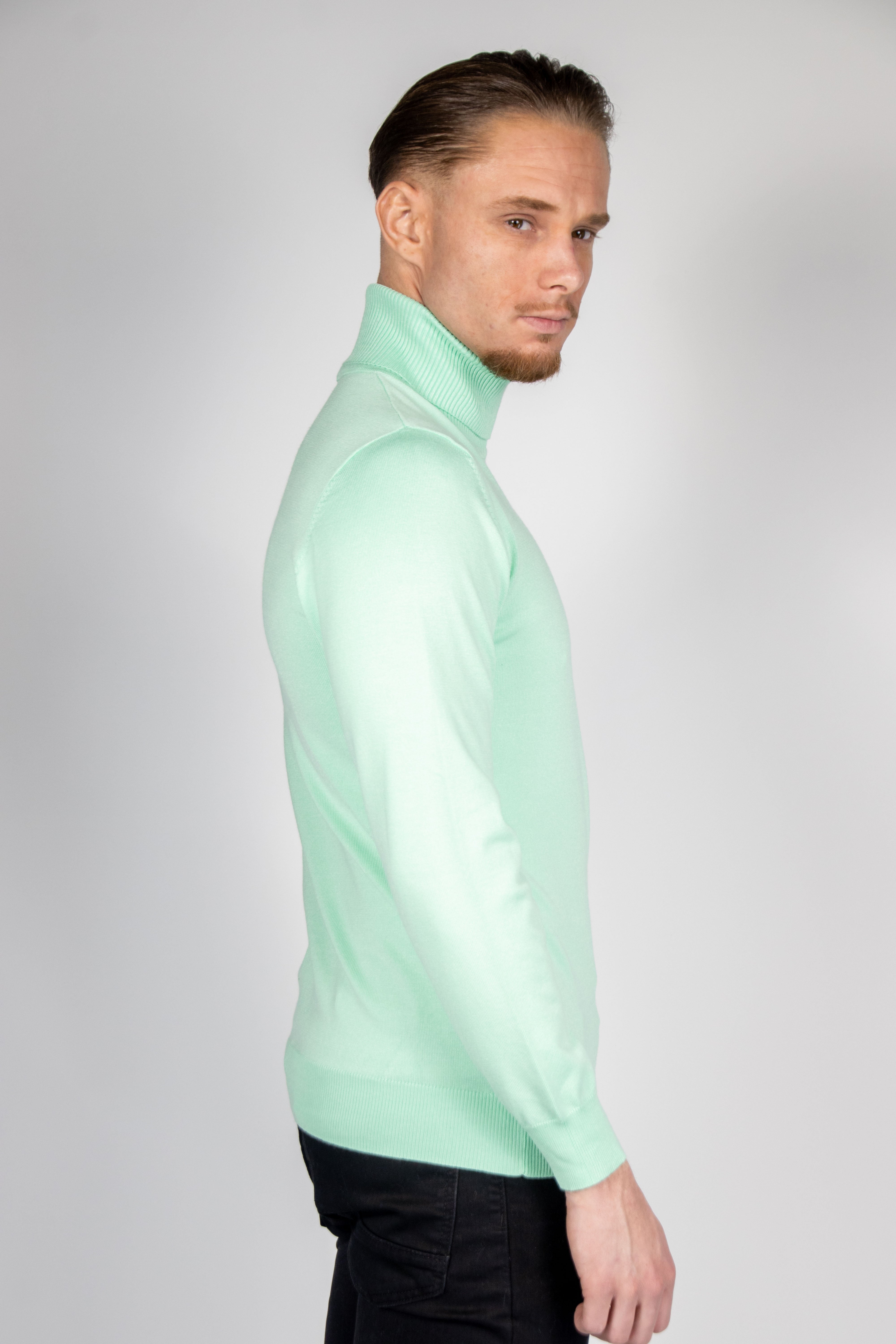 Uomini di dolcevita d'acqua verde