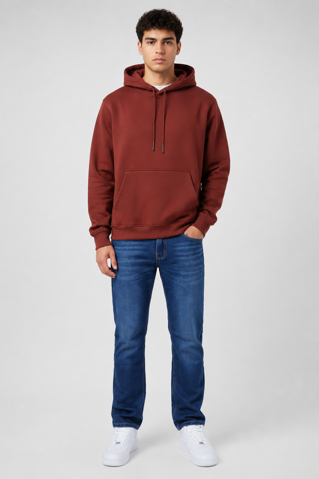 Daily Set Hoodie Brik Red & Navy