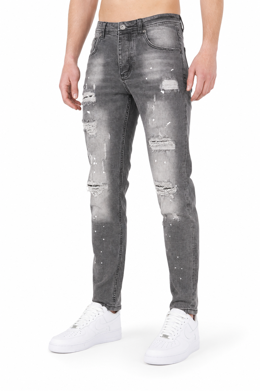 Denim Splashed Jeans Antraciet