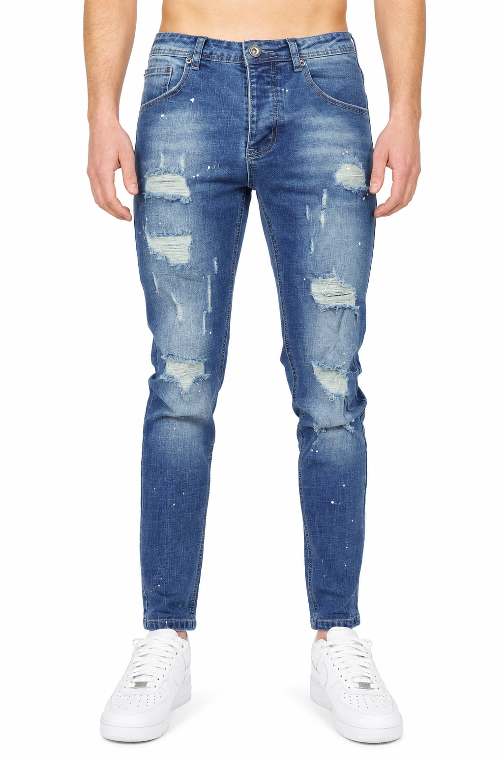 Denim Splashed Jeans Blauw