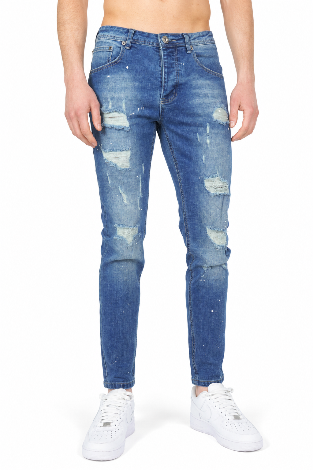 Denim Splashed Jeans Blauw