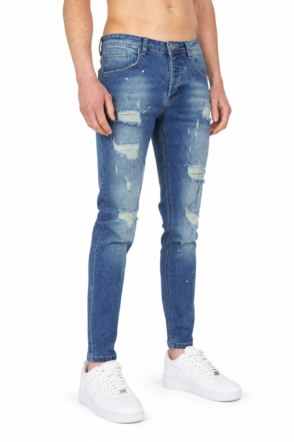 Denim Splashed Jeans Blauw