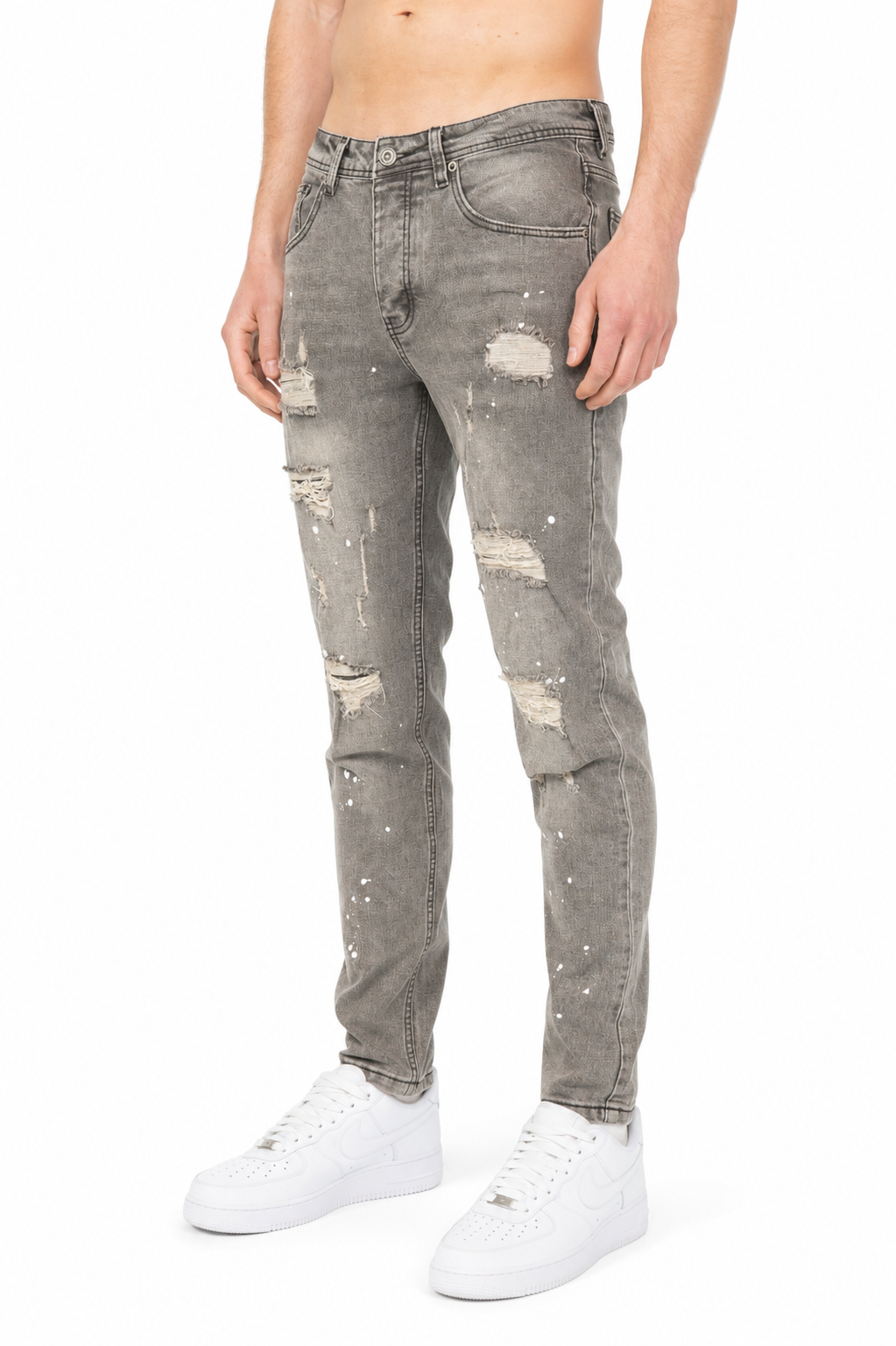 Denim Splashed Jeans Grijs