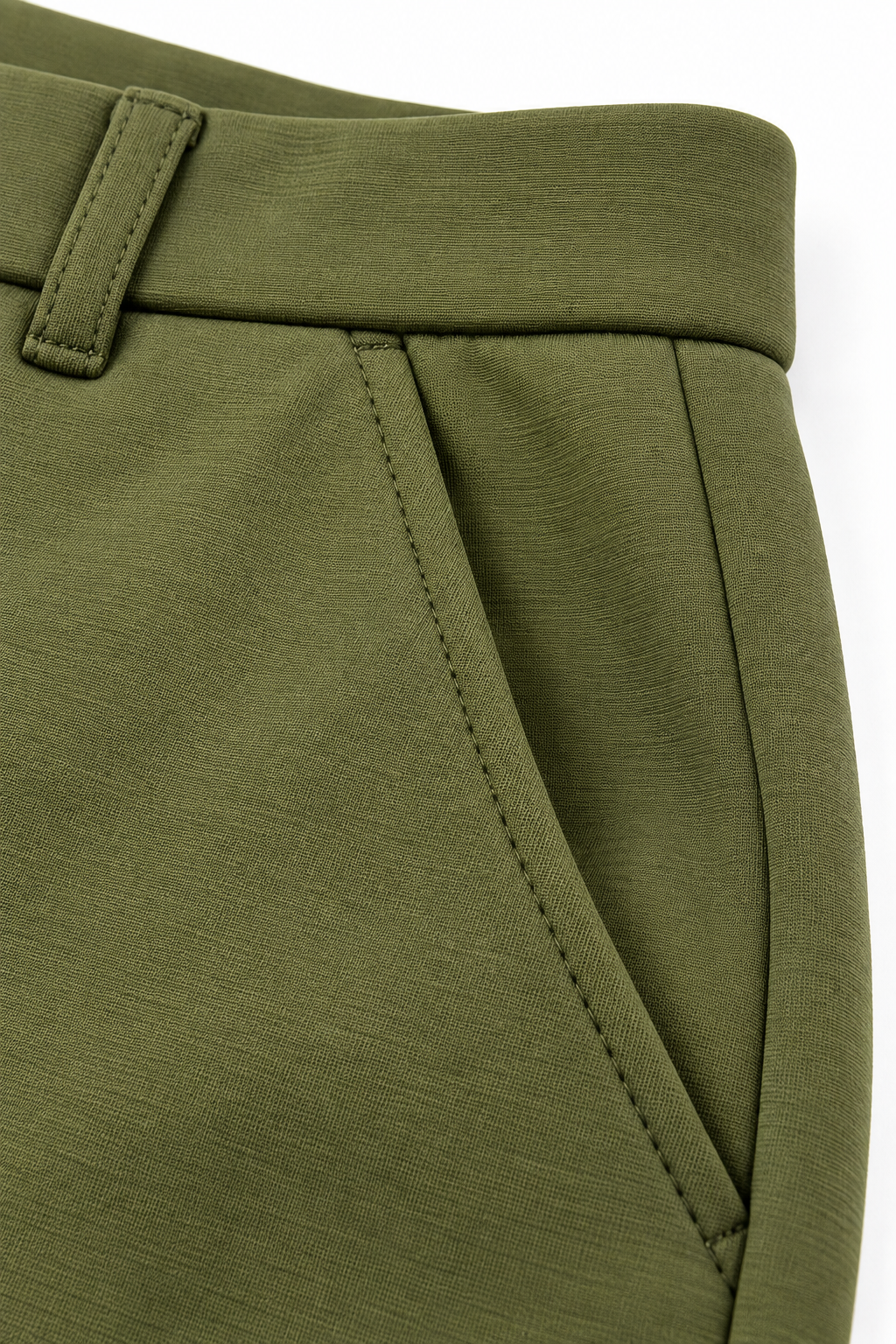 Army-green chino van de Montreux Half-Zip Winter Set met riemlussen, knoopsluiting en steekzak