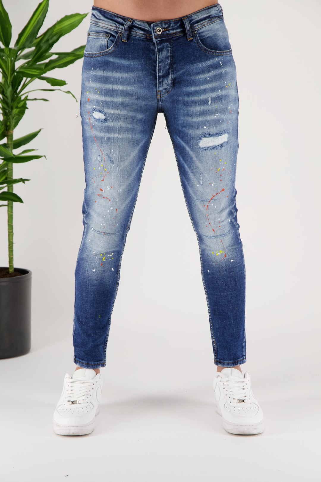 Jeans Artsy Splash Licht Blauw