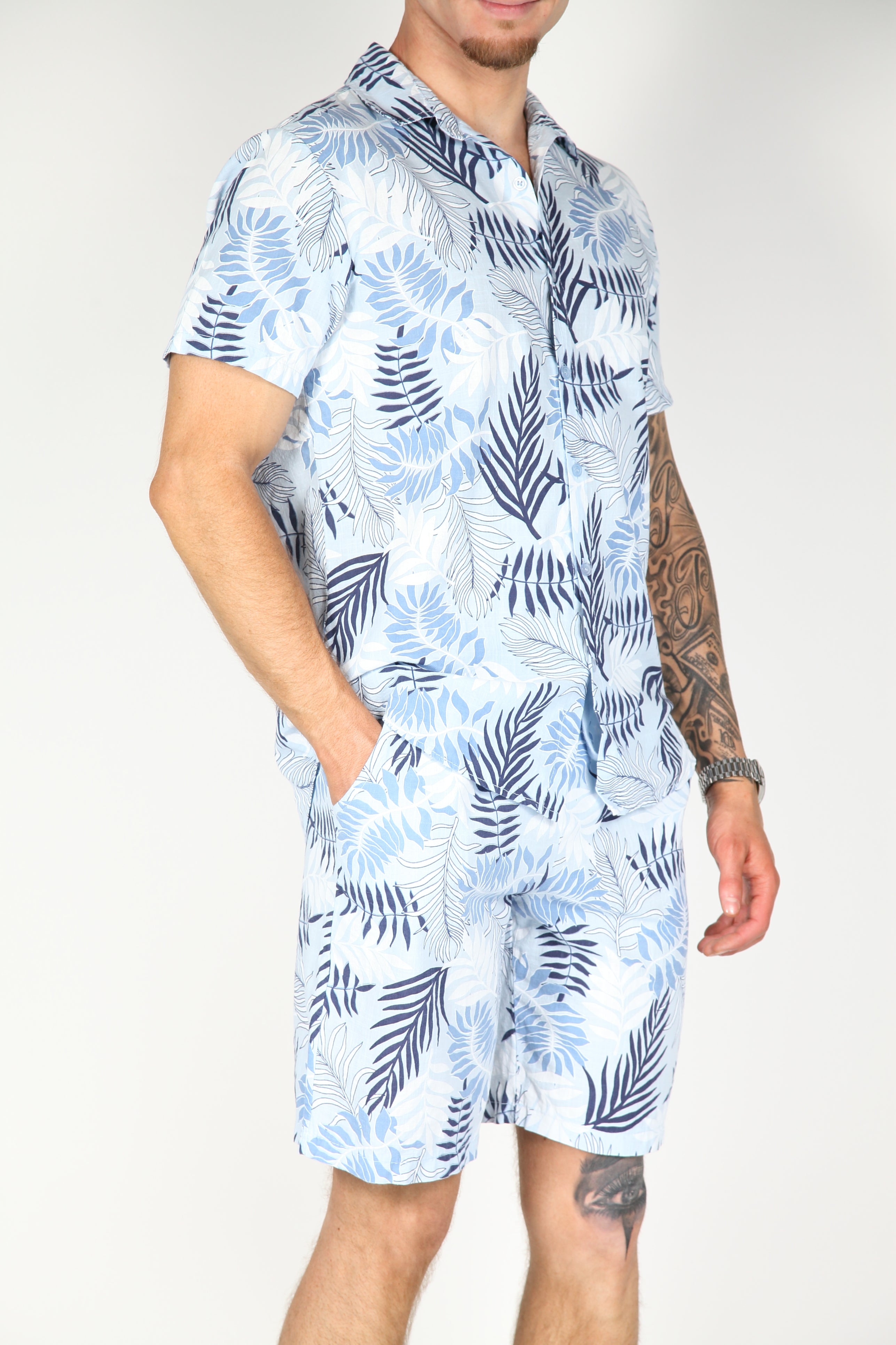 The Marbella Linnen Set Blauw