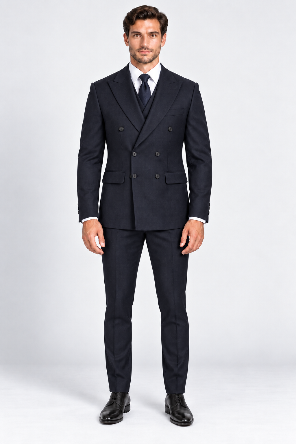 Romano Double Breasted Suit Navy