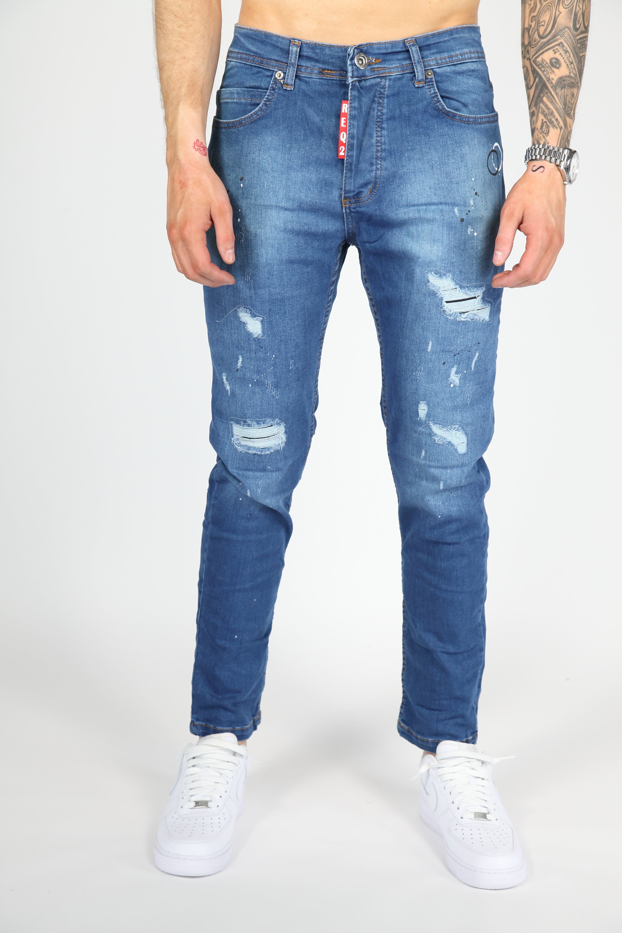 The Splatter Skinny Jeans Blue