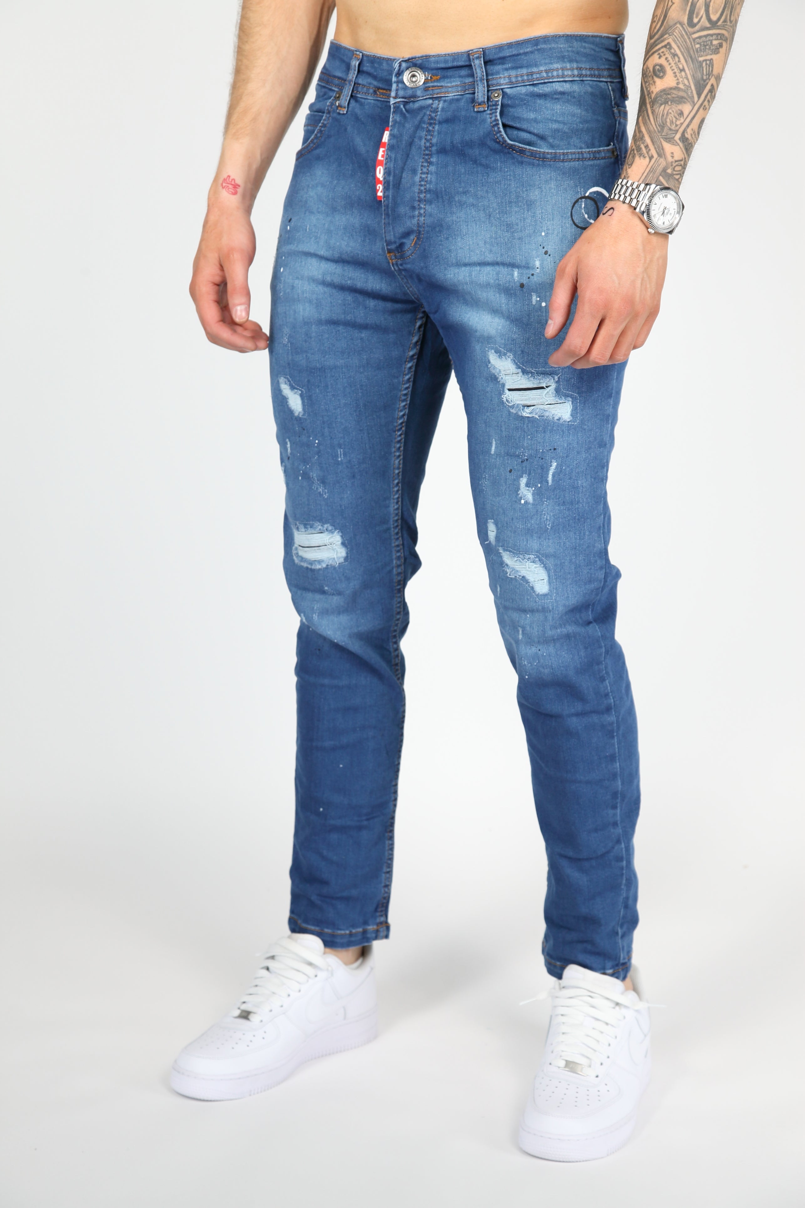 The Splatter Skinny Jeans Blue