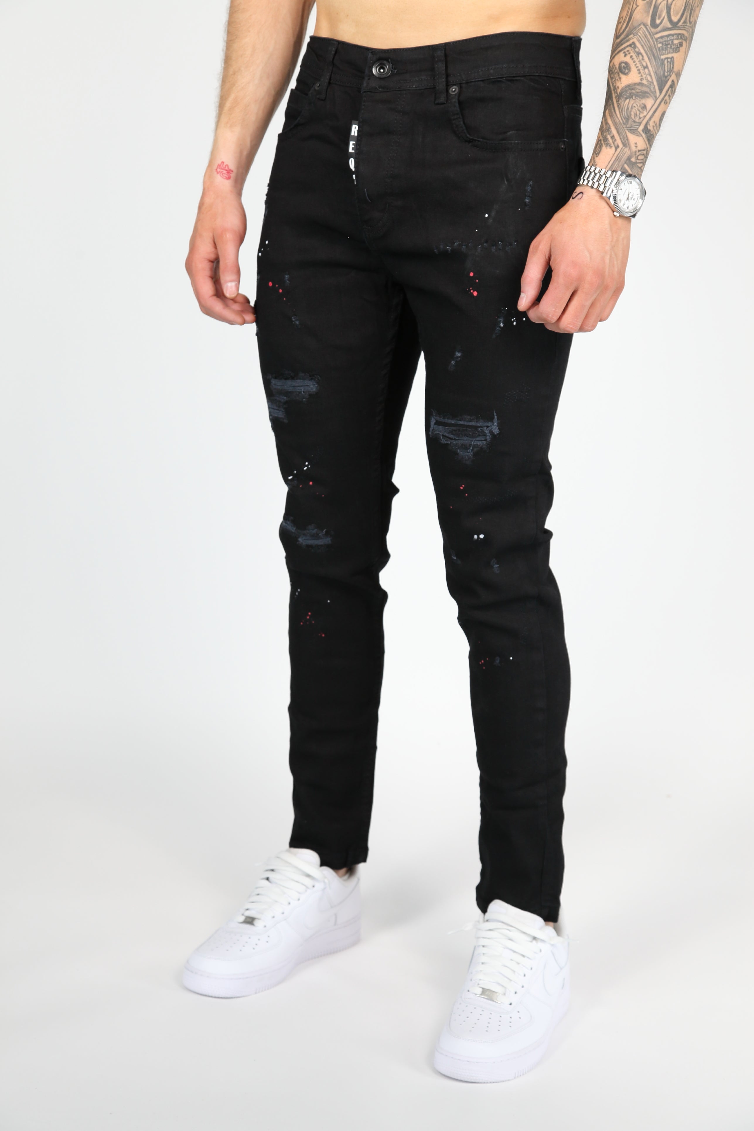The Splatter Skinny Jeans Black