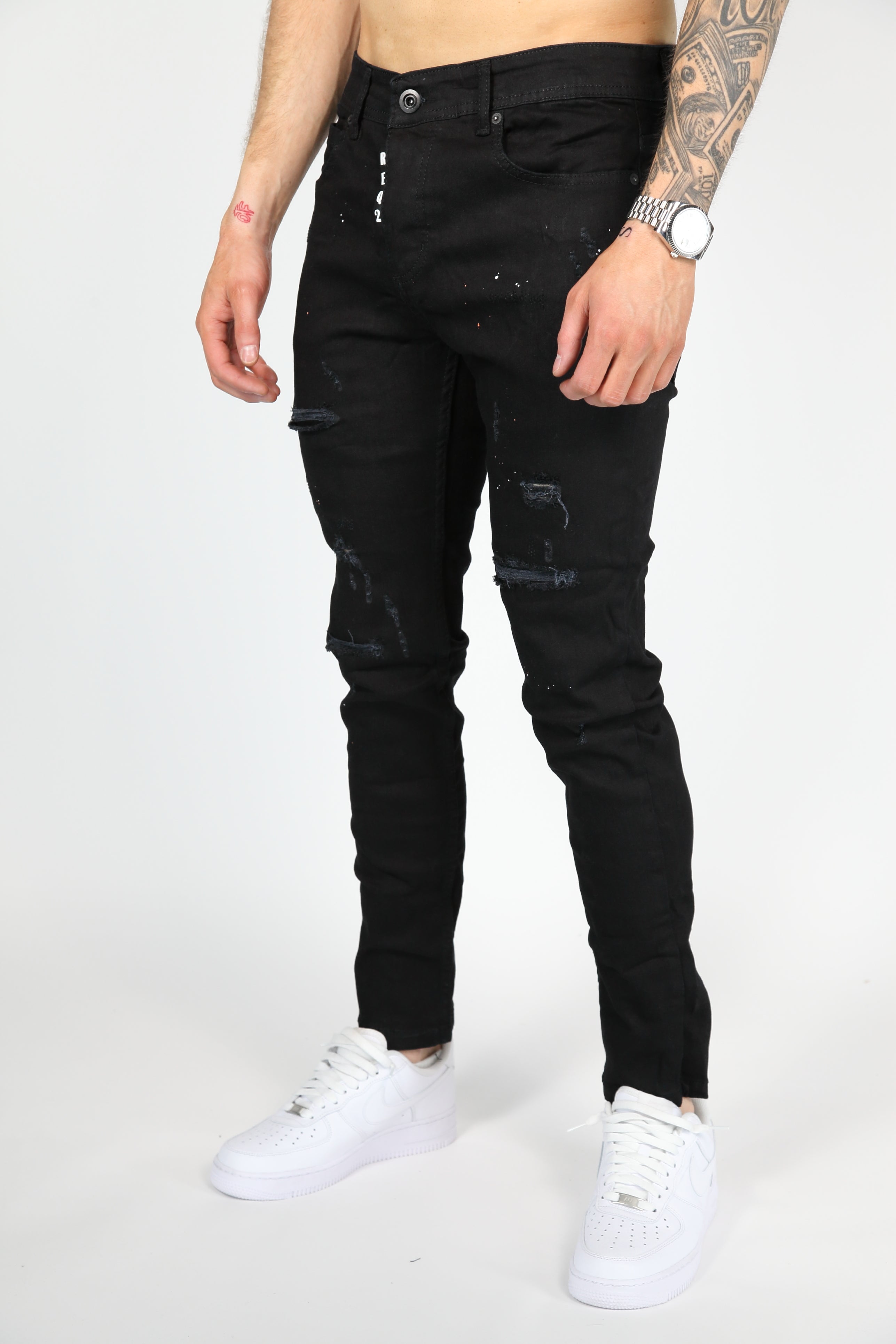 The Street Damage Skinny Jeans Black