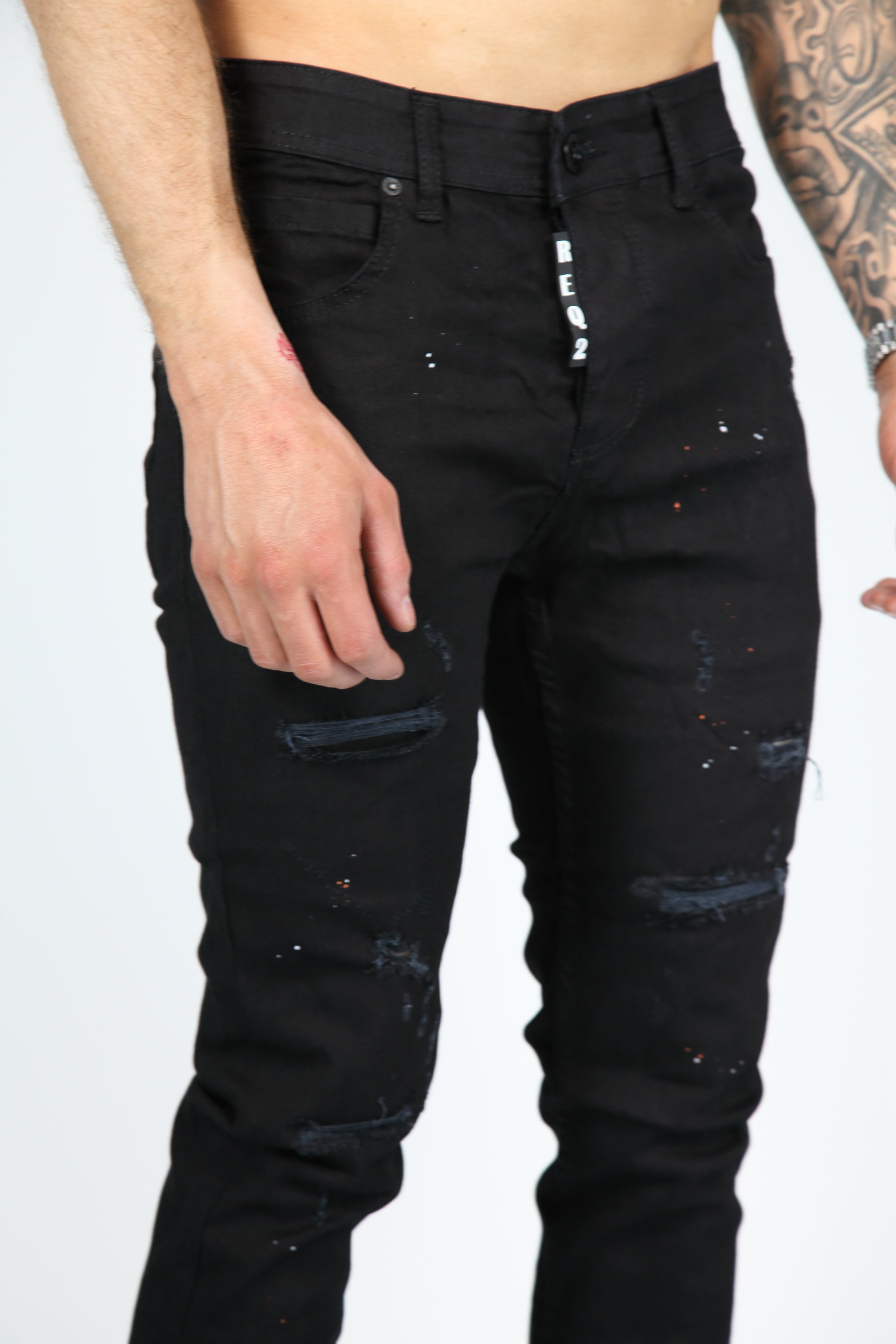The Street Damage Skinny Jeans Black