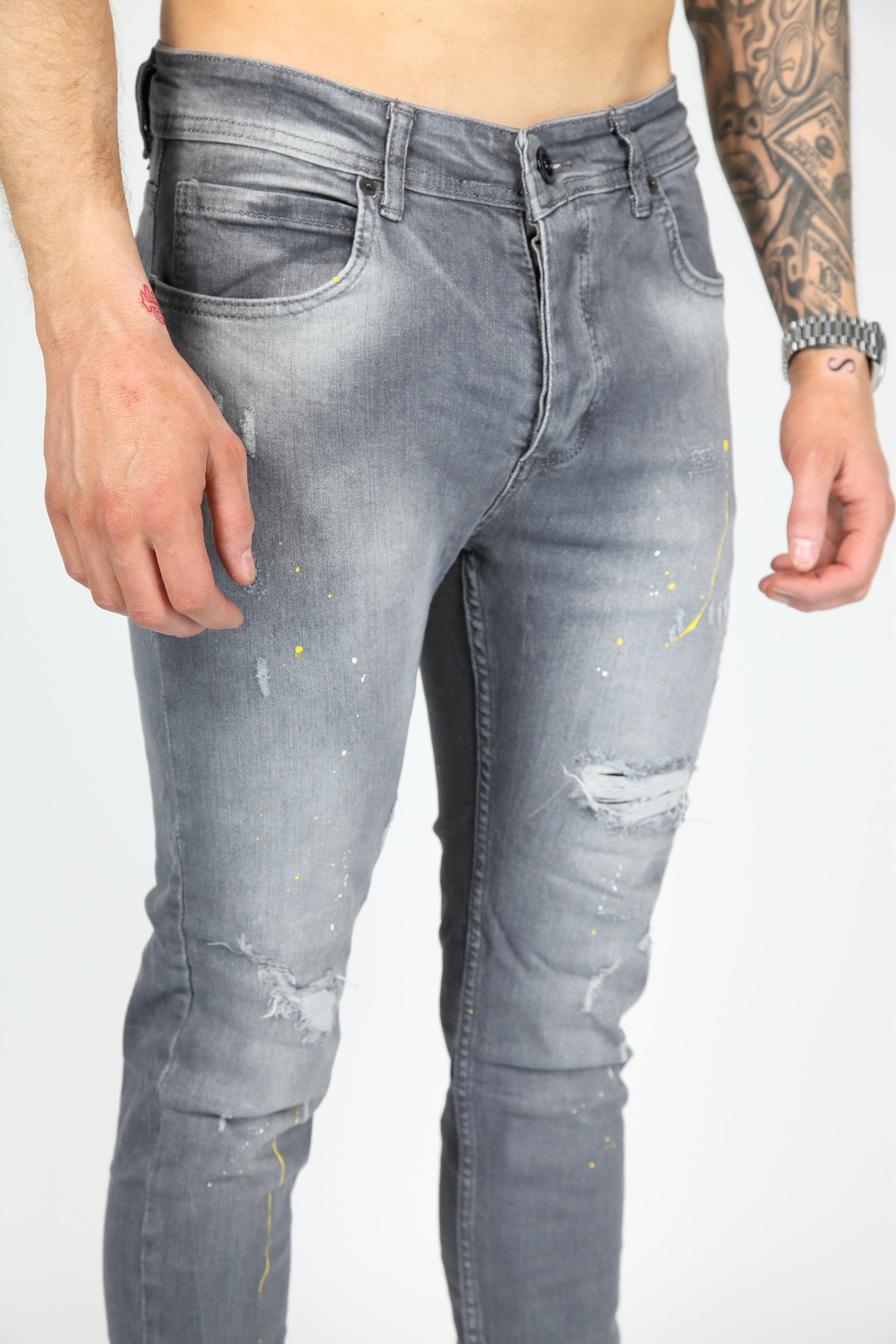 The Street Damage Skinny Jeans Gray
