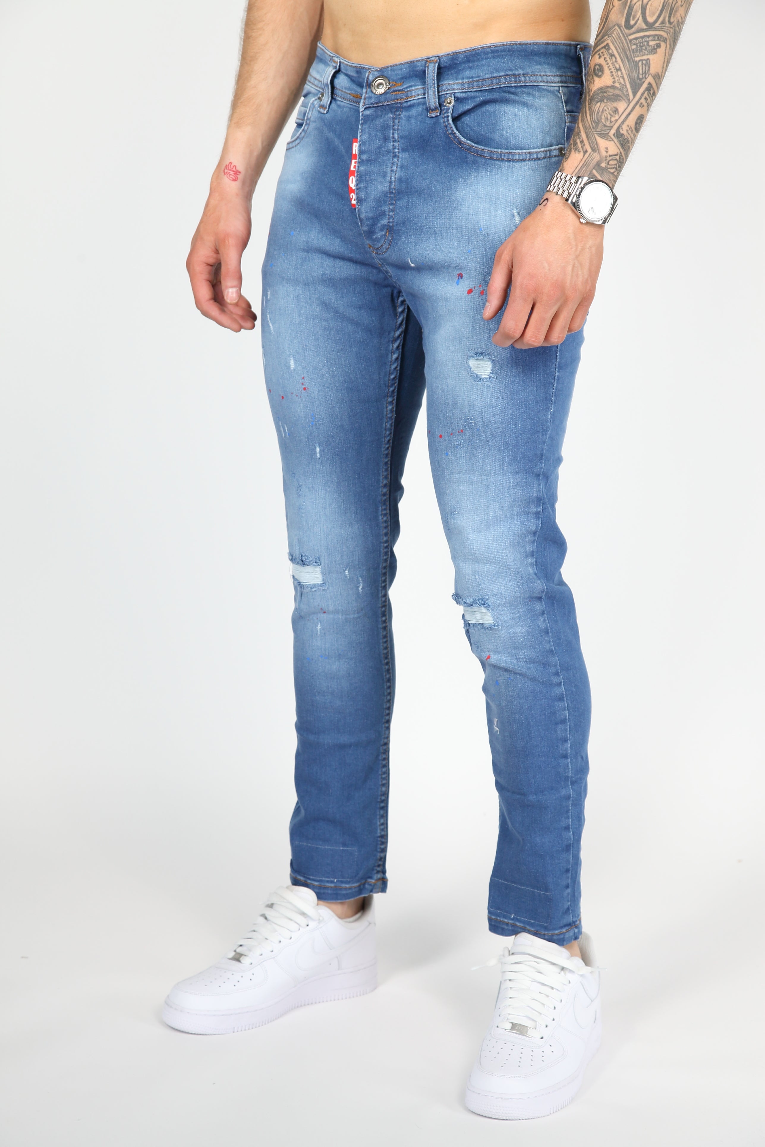 The Street Damage Skinny Jeans Blue