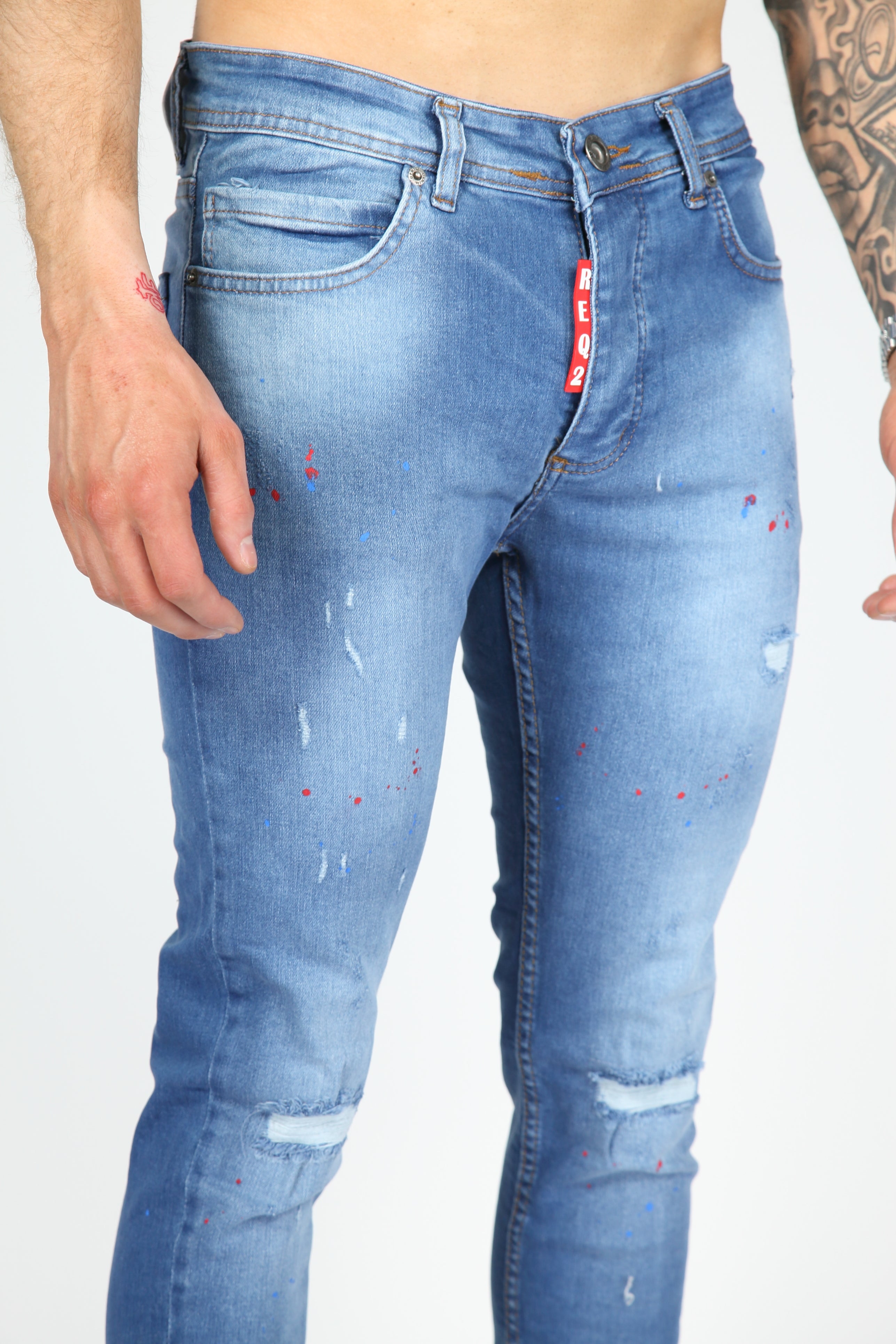 The Street Damage Skinny Jeans Blue