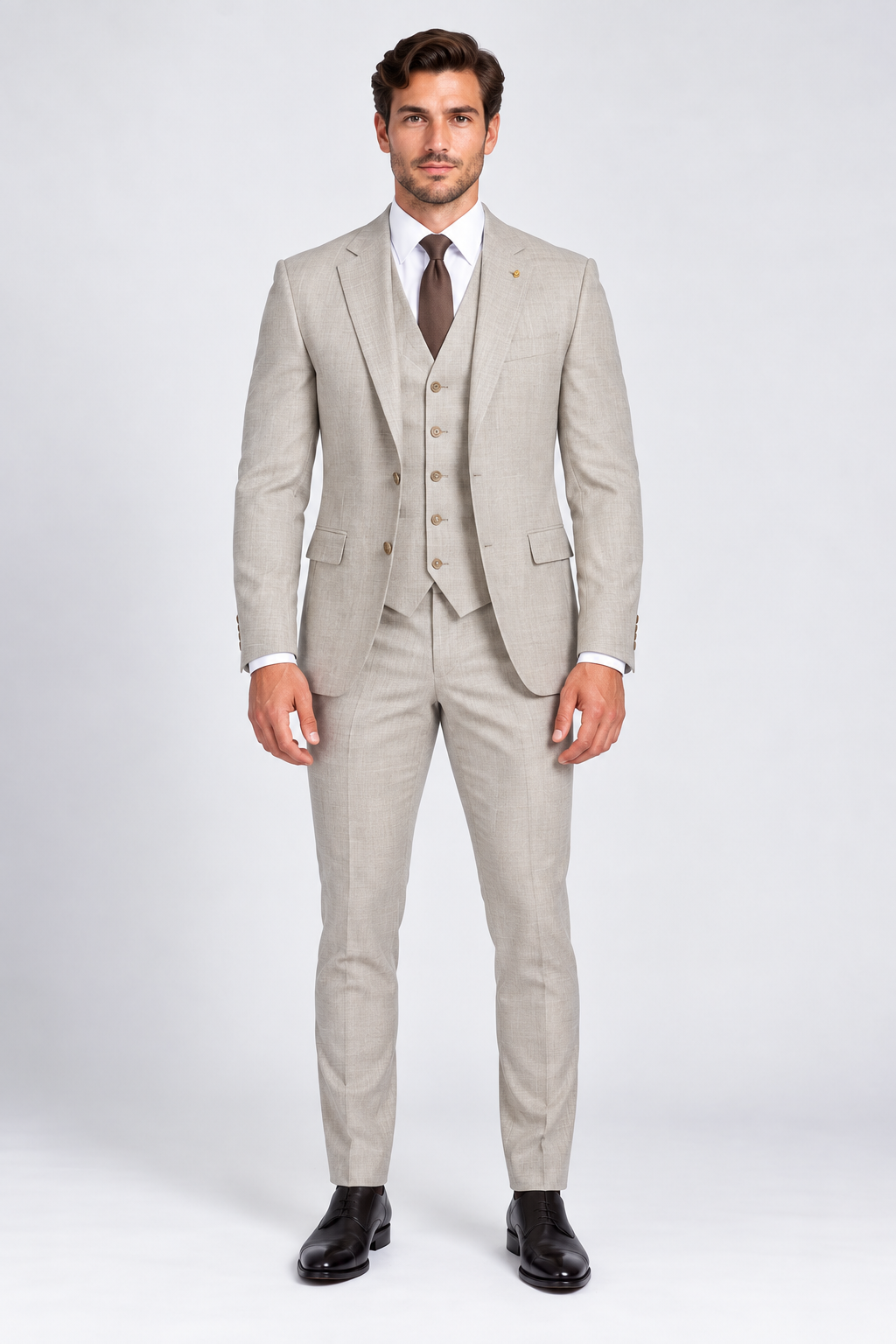 Monaco Three-piece Suit Beige