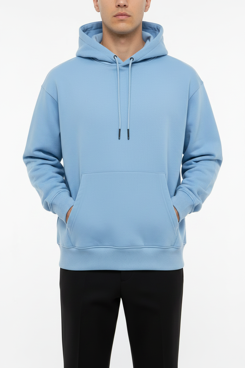 Felpa con cappuccio Arya celeste
