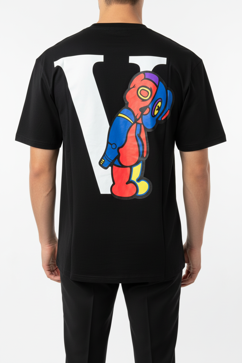 Camiseta V-Bear Gráfica Negra