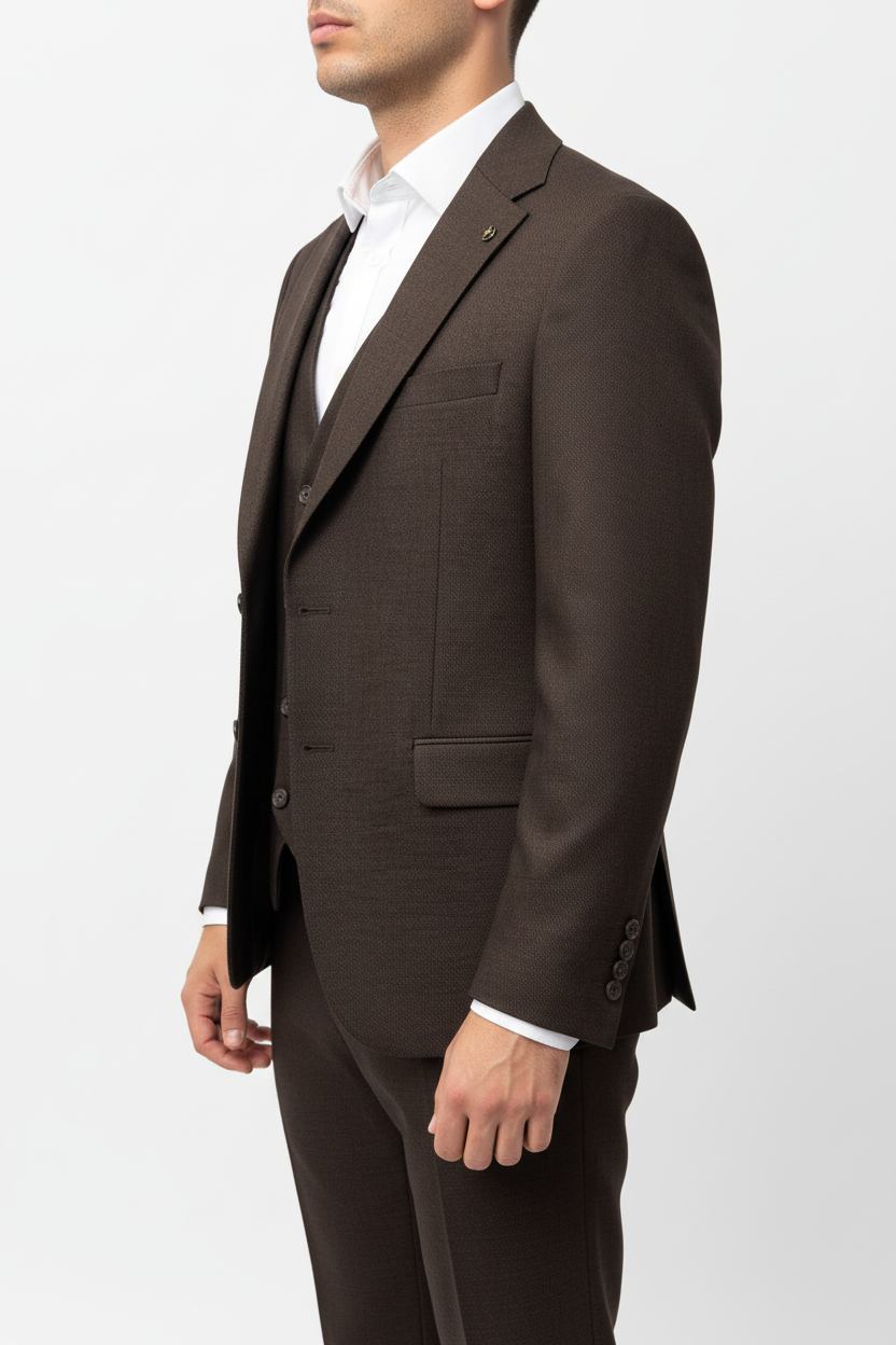 Alverino Driedelig Pak Bruin