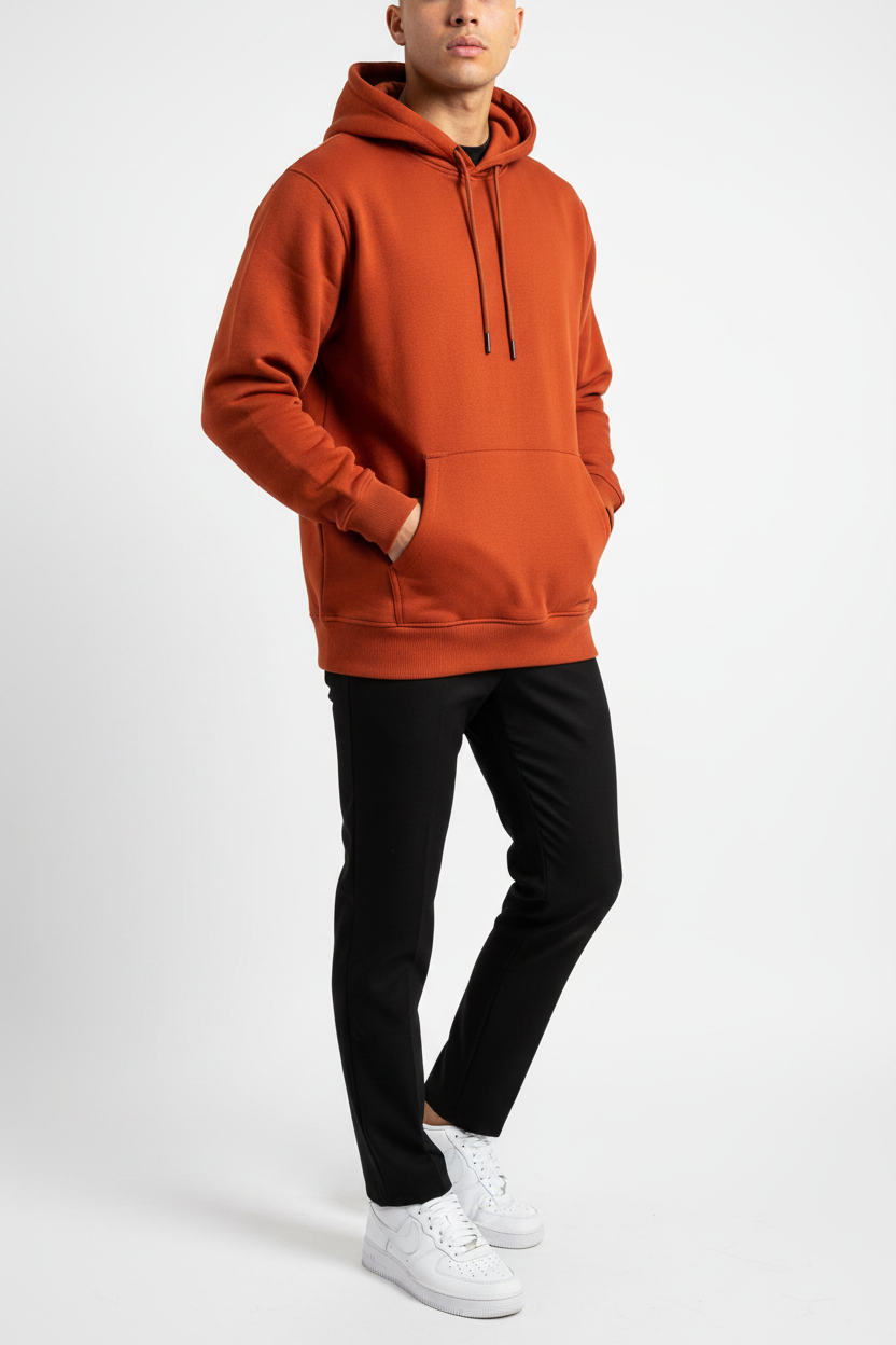 Felpa con cappuccio Arya arancione bruciato
