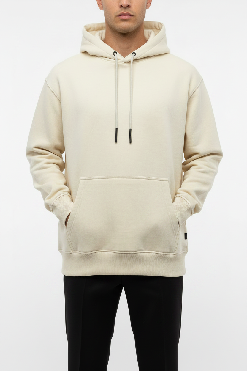 Felpa con cappuccio Arya color crema