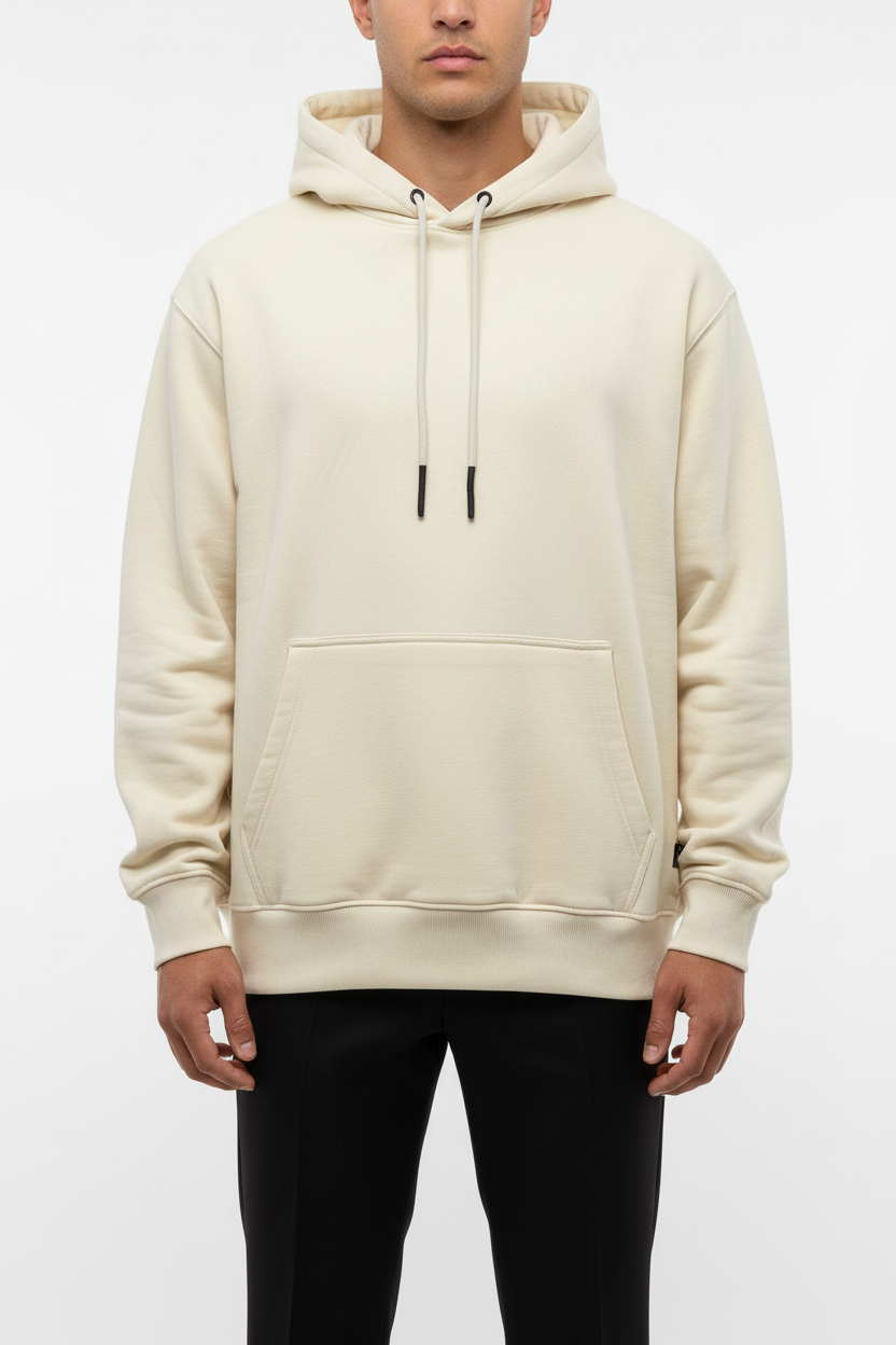 Felpa con cappuccio Arya color crema