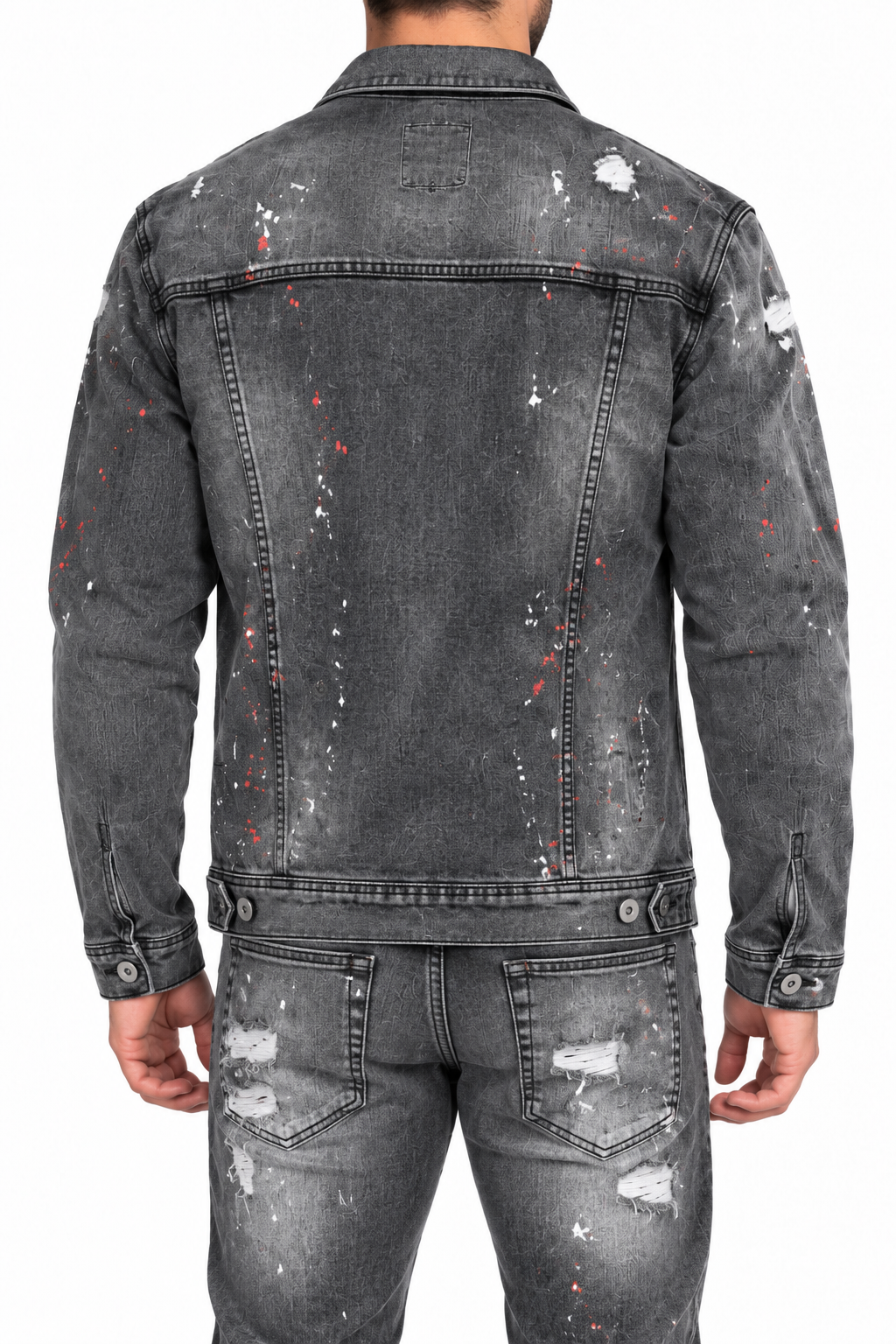 Denim Splashed Jacket Anthracite